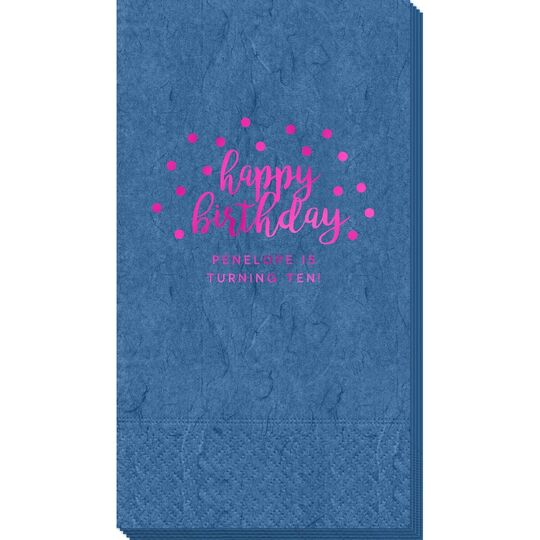 Confetti Dots Happy Birthday Bali Guest Towels