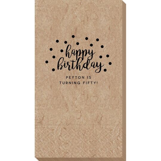 Confetti Dots Happy Birthday Bali Guest Towels