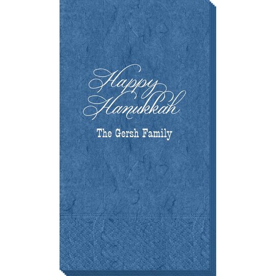 Elegant Happy Hanukkah Bali Guest Towels