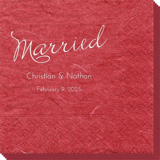 Expressive Script Married Bali Napkins