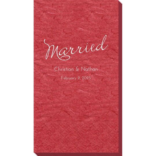 Expressive Script Married Bali Guest Towels