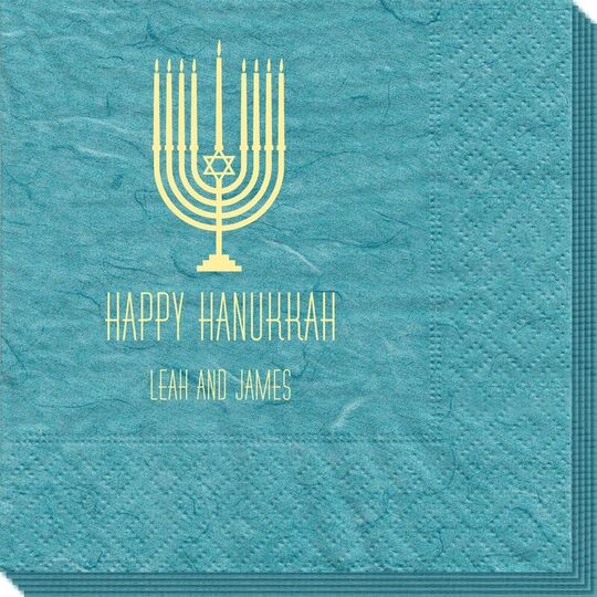 Happy Hanukkah Menorah Bali Napkins
