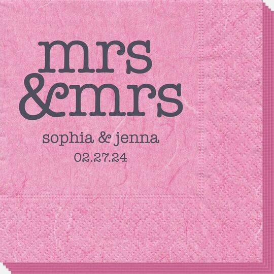 Stacked Happy Mrs & Mrs Bali Napkins