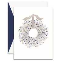 Juniper Berry Wreath Folded Holiday Cards - Raised Ink