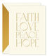 Faith Love Peace Hope Folded Holiday Cards - Raised Ink Image 1 of 3