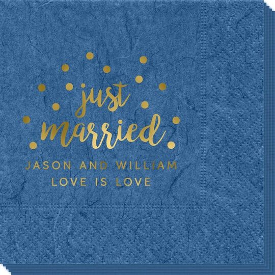 Confetti Dots Just Married Bali Napkins