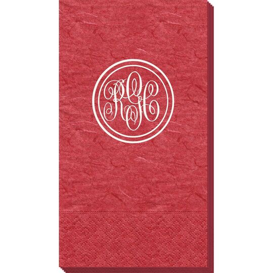 Double Circle Monogram Bali Guest Towels