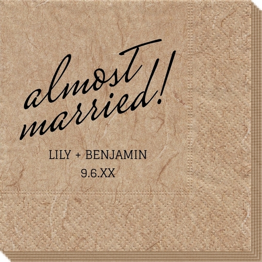 Expressive Script Almost Married Bali Napkins