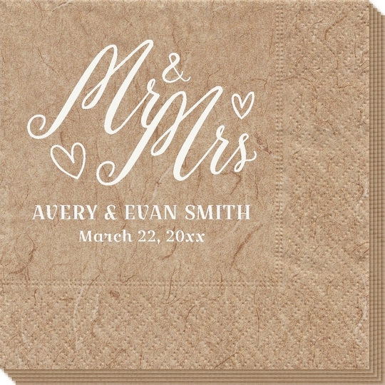 Mr. and Mrs. Hearts Bali Napkins