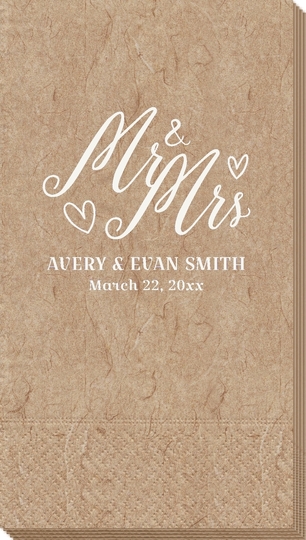 Mr. and Mrs. Hearts Bali Guest Towels