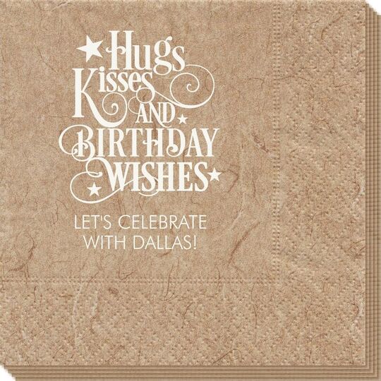 Hugs Kisses and Birthday Wishes Bali Napkins
