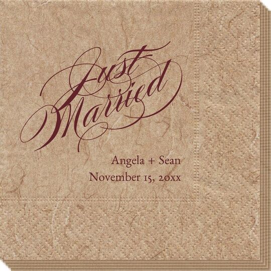 Romantic Just Married Bali Napkins