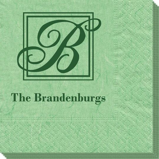 Framed Initial Plus Text Bali Napkins