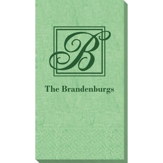 Framed Initial Plus Text Bali Guest Towels