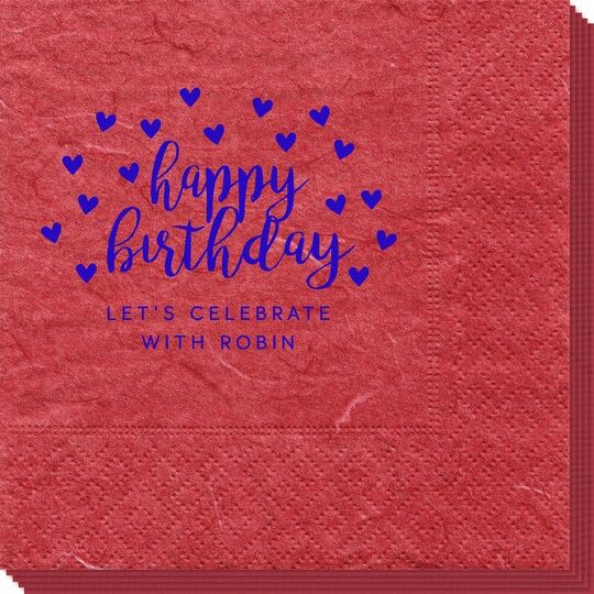 Confetti Hearts Happy Birthday Bali Napkins