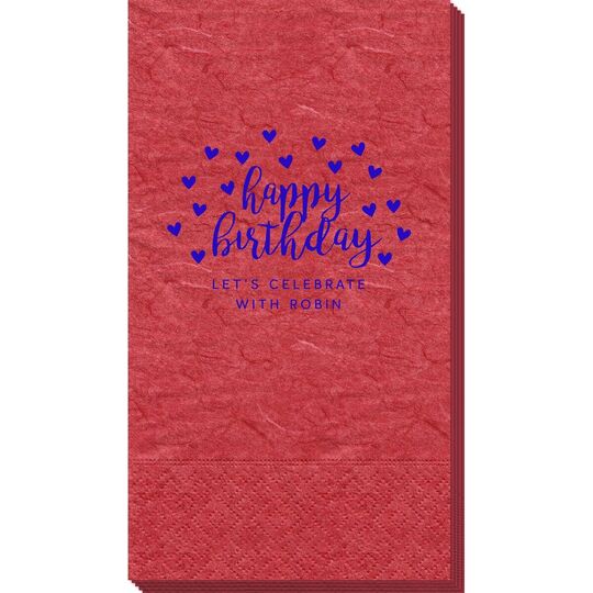 Confetti Hearts Happy Birthday Bali Guest Towels