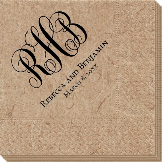 Fancy Script Monogram with Text Bali Napkins