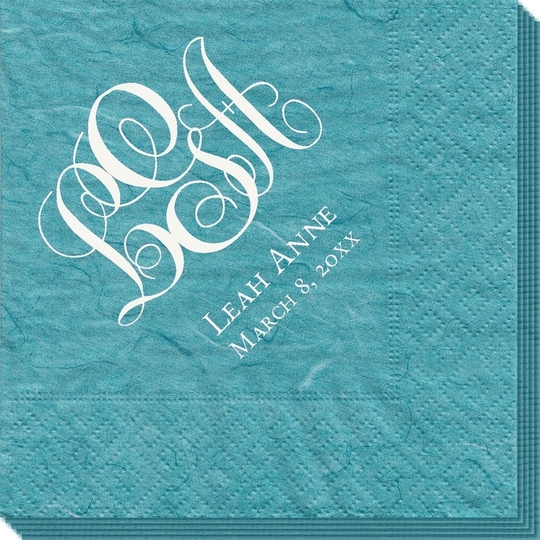 Fancy Script Monogram with Text Bali Napkins