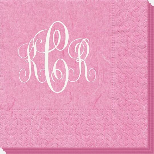 Interlocking Script Monogram with Small Initials Bali Napkins