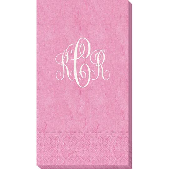 Interlocking Script Monogram with Small Initials Bali Guest Towels