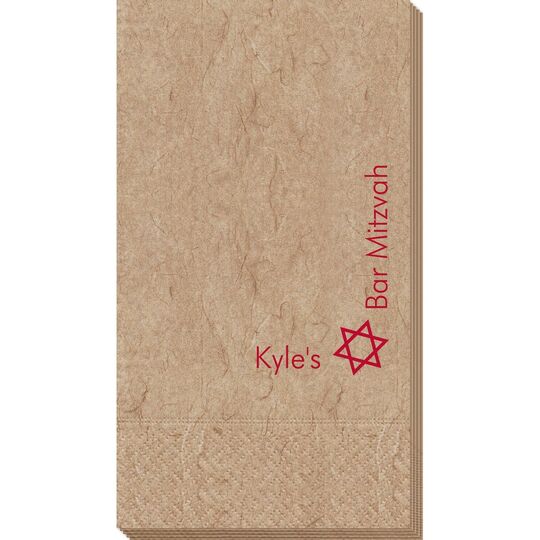 Corner Text with Star of David Design Bali Guest Towels