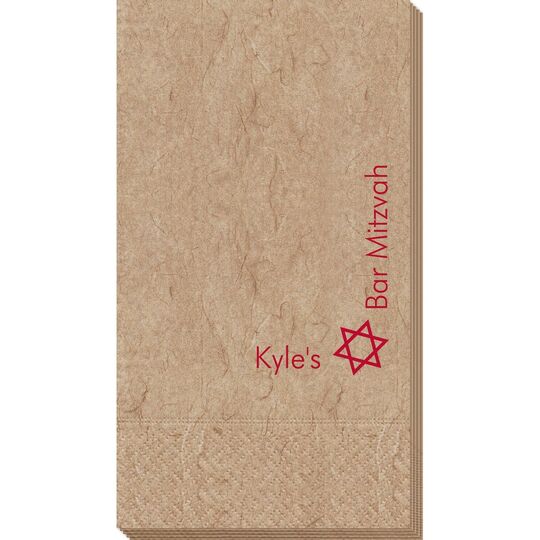 Corner Text with Star of David Design Bali Guest Towels