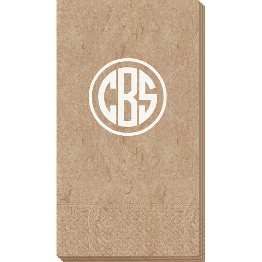 Framed Rounded Monogram Bali Guest Towels