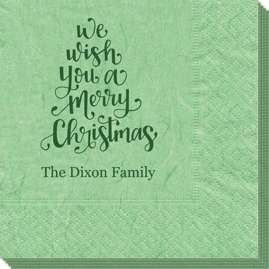 Hand Lettered We Wish You A Merry Christmas Bali Napkins