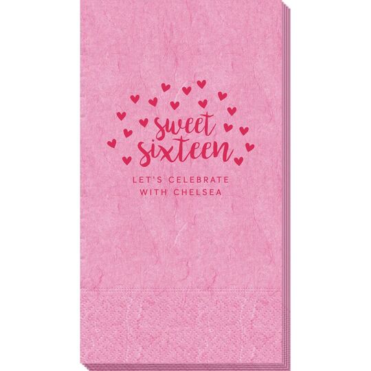 Confetti Hearts Sweet Sixteen Bali Guest Towels