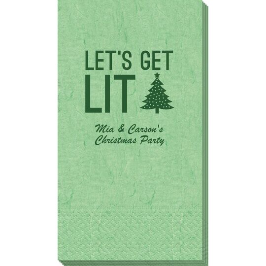 Let's Get Lit Christmas Tree Bali Guest Towels
