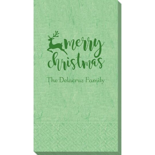 Merry Christmas Reindeer Bali Guest Towels