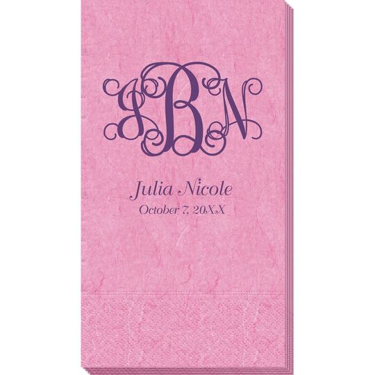 Vine Monogram with Text Bali Guest Towels