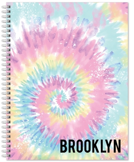 Pink and Aqua Tie-Dye Spiral Notebook