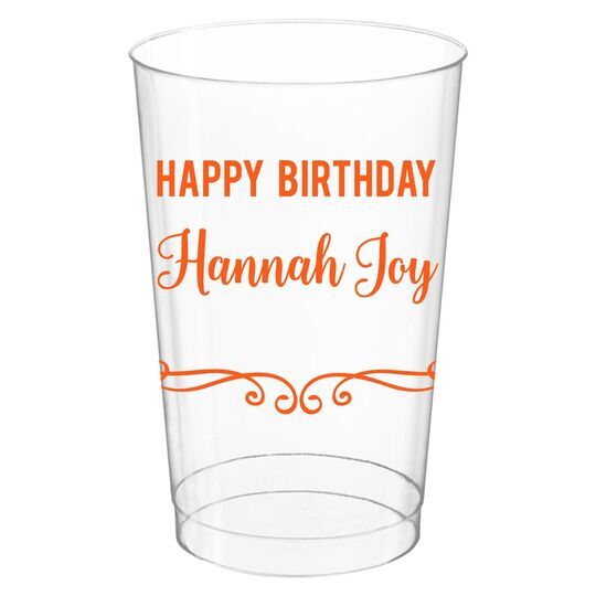 Elegant Scroll Clear Plastic Cups