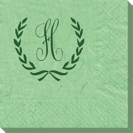 Laurel Wreath with Initial Bali Napkins