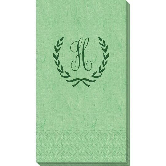 Laurel Wreath with Initial Bali Guest Towels