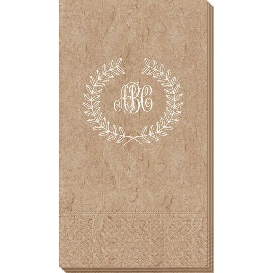 Renaissance Wreath with Monogram Bali Guest Towels