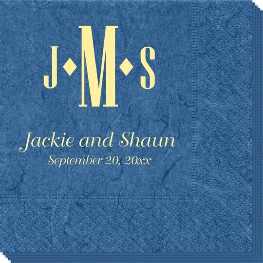 Condensed Monogram with Text Bali Napkins