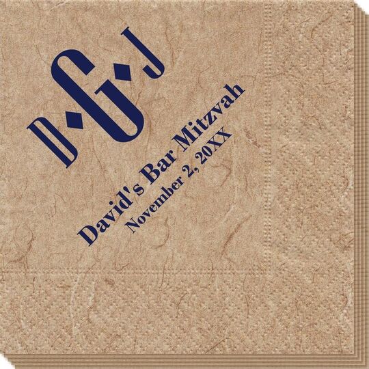 Condensed Monogram with Text Bali Napkins