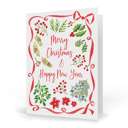 Christmas Botanicals Folded Holiday Cards