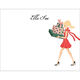Blonde Girl with Holiday Gifts Flat Note Cards Image 1 of 2