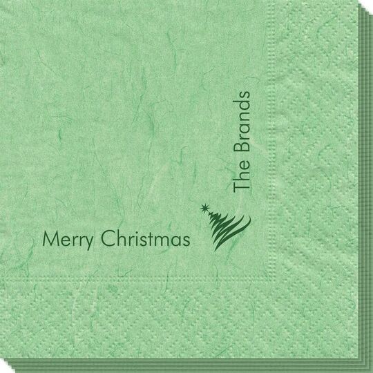 Corner Text with Artistic Christmas Tree Bali Napkins