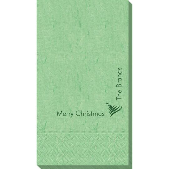 Corner Text with Artistic Christmas Tree Bali Guest Towels