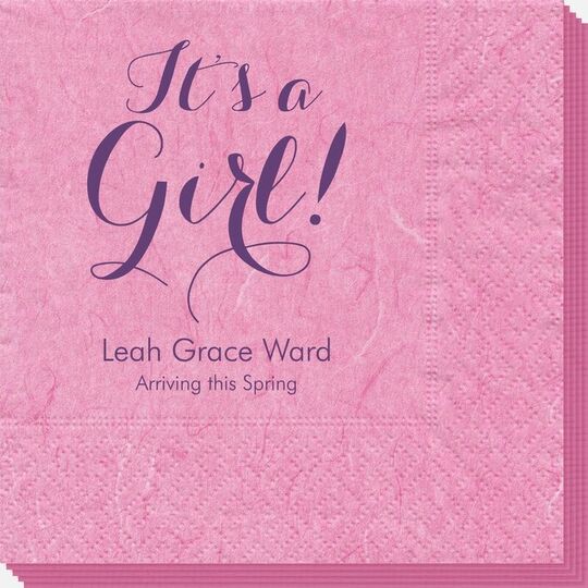 Elegant It's A Girl Bali Napkins