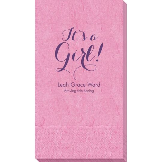 Elegant It's A Girl Bali Guest Towels