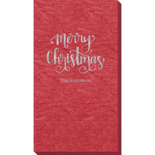 Hand Lettered Merry Christmas Bali Guest Towels