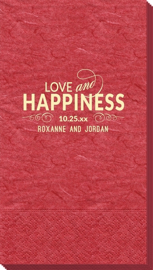 Love and Happiness Scroll Bali Guest Towels