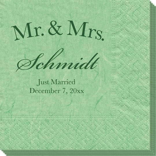 Mr  & Mrs Arched Bali Napkins