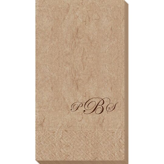 Elegant Script Monogram Bali Guest Towels