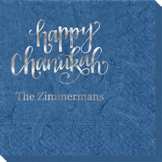 Hand Lettered Happy Chanukah Bali Napkins